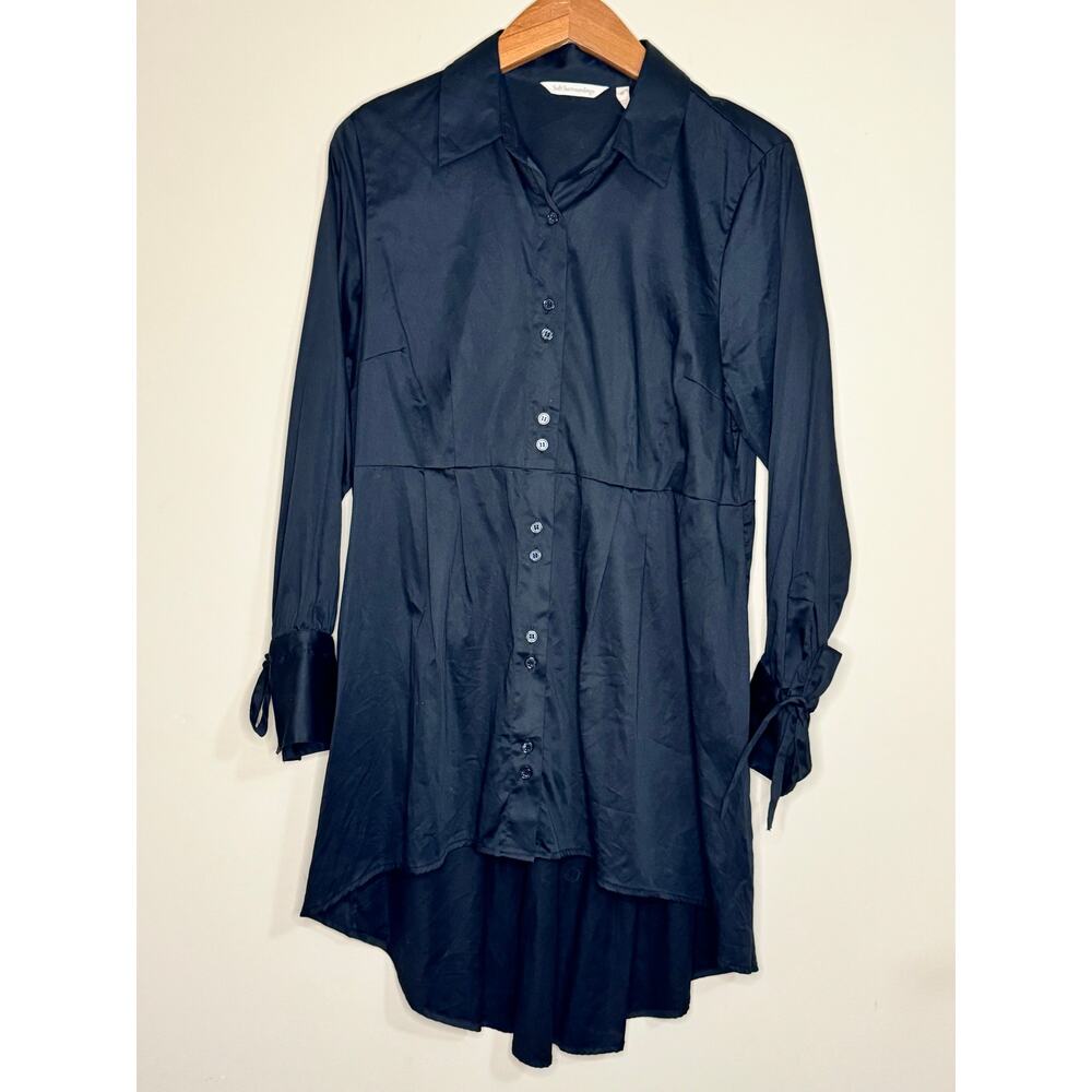 Soft Surroundings Black Tunic Womens Medium Dark Renaissance Fairygoth Romantic